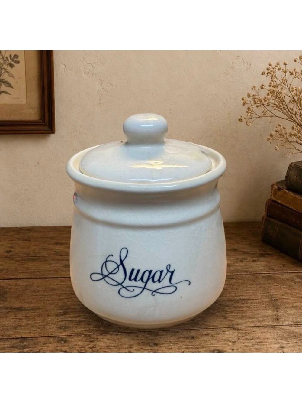 Towle Gailstyn-Sutton Ceramic Sugar Bowl With Lid - Vintage White & Black Design